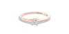 Bague Solitaire en or rose avec Diamant Coussin