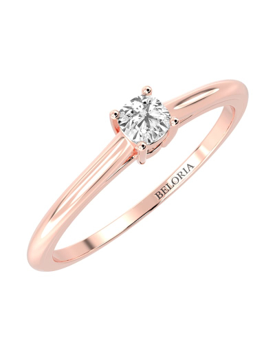 Bague Solitaire en or rose avec Diamant Coussin