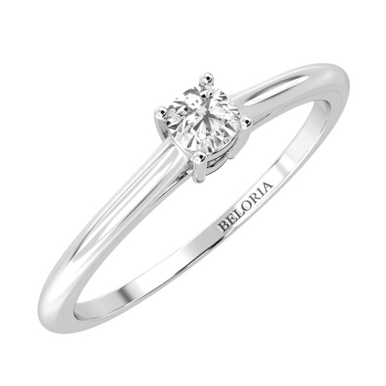 Bague Solitaire en or blanc avec Diamant Coussin