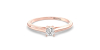Bague Solitaire en or rose avec Diamant Coussin