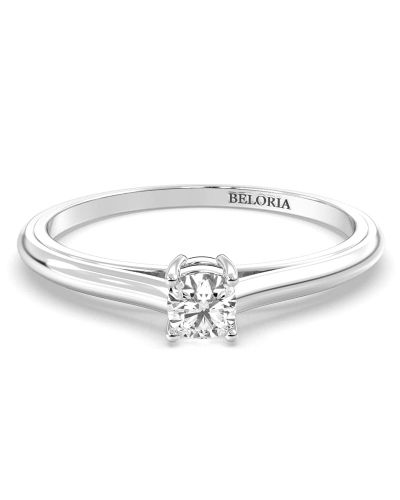 Bague Solitaire en or blanc avec Diamant Coussin