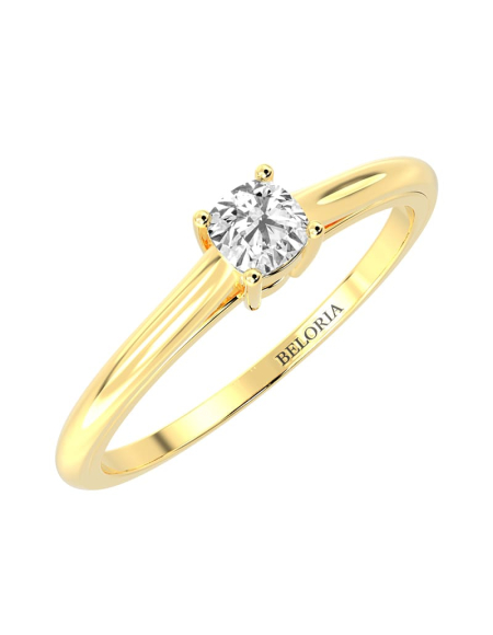 Bague Solitaire en or blanc avec Diamant Coussin 2