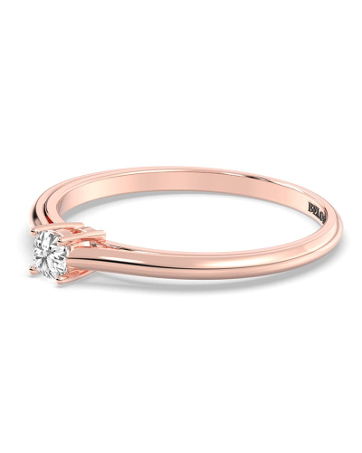 Bague Solitaire en or rose avec Diamant Coussin