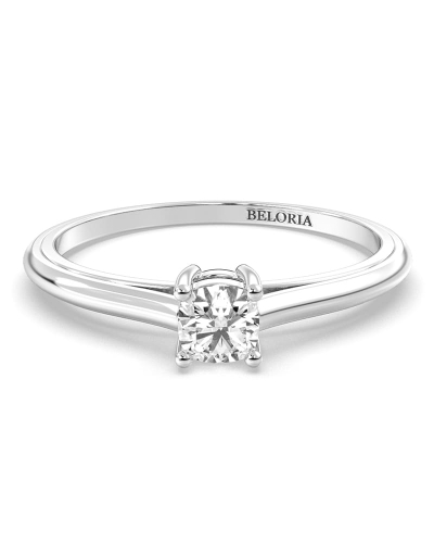 Bague Solitaire en or blanc avec Diamant Coussin
