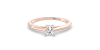 Bague Solitaire en or rose avec Diamant Coussin