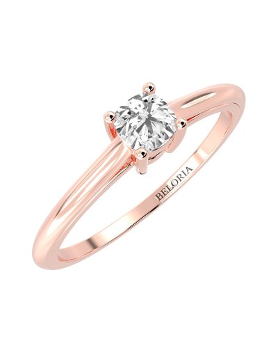 Bague Solitaire en or rose avec Diamant Coussin