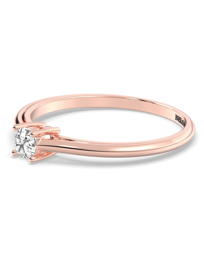 Bague Solitaire en or rose avec Diamant Coussin