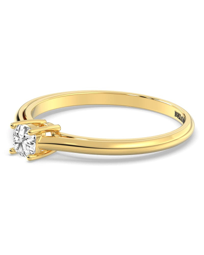 Bague Solitaire en or jaune avec Diamant Coussin