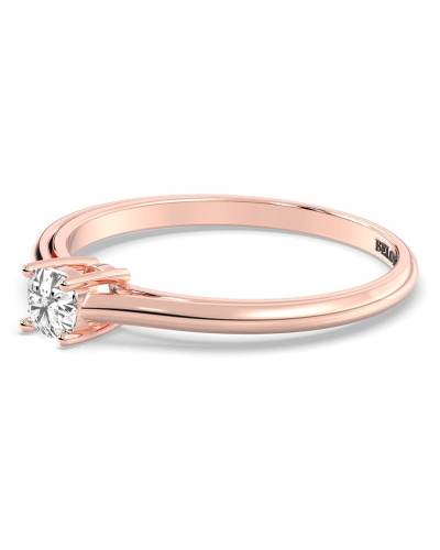 Bague Solitaire en or rose avec Diamant Coussin