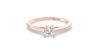Bague Solitaire en or rose avec Diamant Coussin