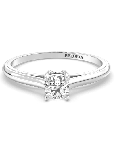 Bague Solitaire en or blanc avec Diamant Coussin