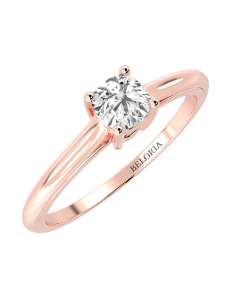 Bague Solitaire en or blanc avec Diamant Coussin 2