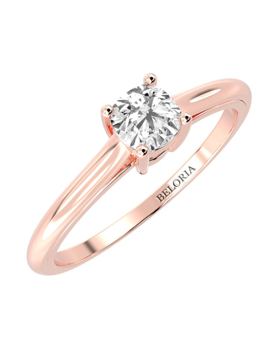 Bague Solitaire en or rose avec Diamant Coussin