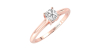 Bague Solitaire en or rose avec Diamant Coussin