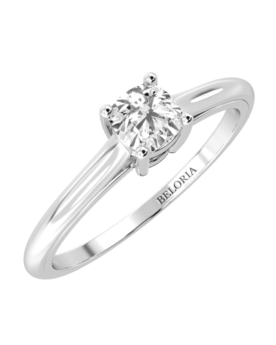 Bague Solitaire en or blanc avec Diamant Coussin