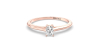 Bague Solitaire en or rose avec un Diamant Emeraude