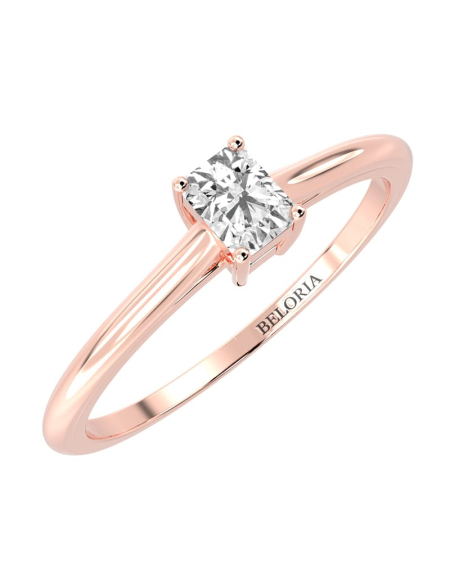 Bague Solitaire en or blanc avec un Diamant Emeraude 2