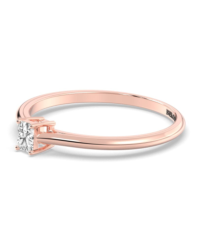 Bague Solitaire en or rose avec un Diamant Emeraude