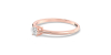 Bague Solitaire en or rose avec un Diamant Emeraude
