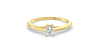 Bague Solitaire en or jaune avec un Diamant Emeraude