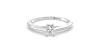 Bague Solitaire en or blanc avec un Diamant Emeraude