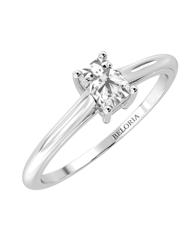 Bague Solitaire en or blanc avec un Diamant Emeraude