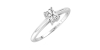 Bague Solitaire en or blanc avec un Diamant Emeraude