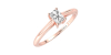 Bague Solitaire en or rose avec un Diamant Emeraude