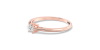 Bague Solitaire en or rose avec un Diamant Emeraude