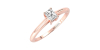 Bague Solitaire en or rose avec un Diamant Emeraude