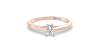Bague Solitaire en or rose avec un Diamant Emeraude