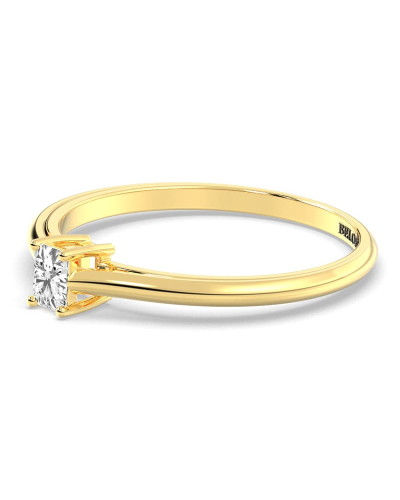 Bague Solitaire en or jaune avec un Diamant Emeraude