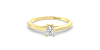 Bague Solitaire en or jaune avec un Diamant Emeraude
