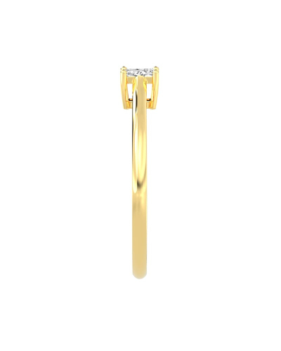 Bague Solitaire en or jaune avec un Diamant Emeraude