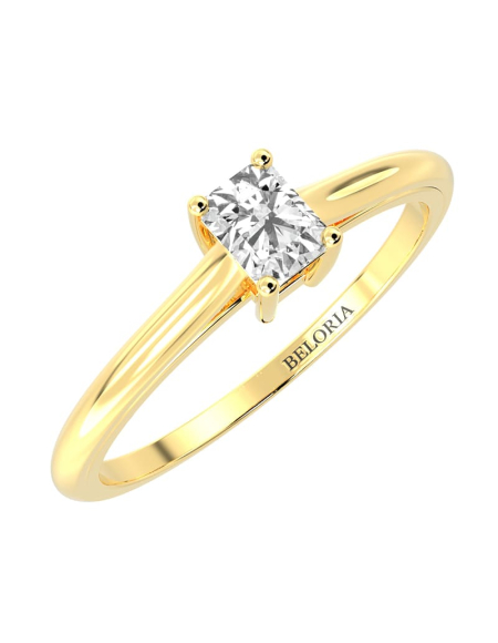 Bague Solitaire en or blanc avec un Diamant Emeraude 2