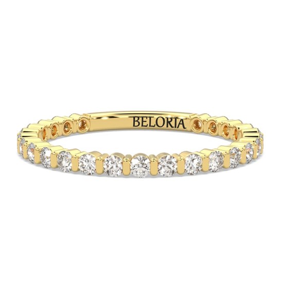 Alliance tour complet en or jaune sertie de diamants ronds