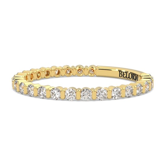 Alliance tour complet en or jaune sertie de diamants ronds