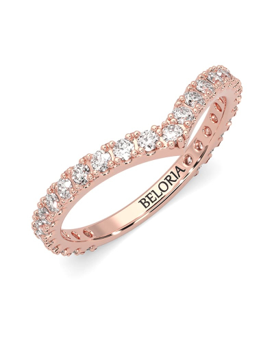 Alliance tour complet en or rose parée de diamants princesse