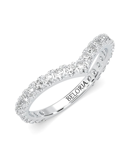 Alliance tour complet en or jaune parée de diamants princesse 2