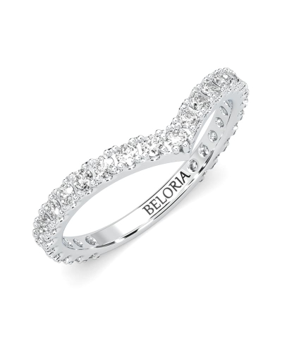 Alliance tour complet en or blanc parée de diamants princesse