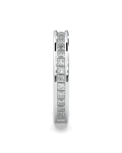 Alliance en or blanc une sertie tour complet diamants princesse