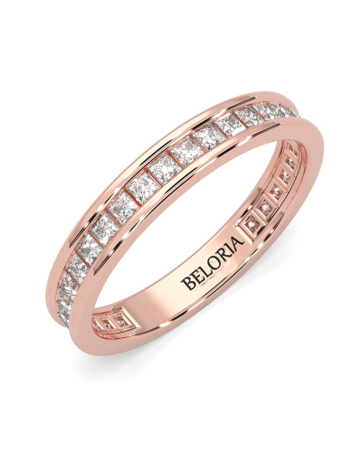 Alliance en or rose une sertie tour complet diamants princesse