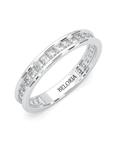Alliance en or blanc une sertie tour complet diamants princesse