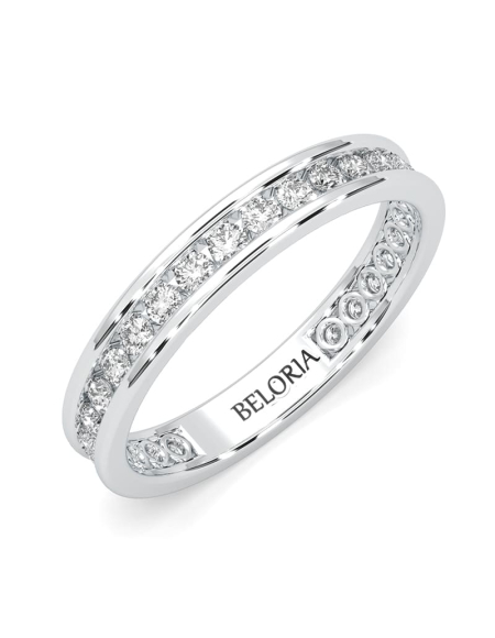 Alliance en or jaune une sertie tour complet diamants princesse 2