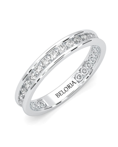 Alliance en or blanc une sertie tour complet diamants princesse