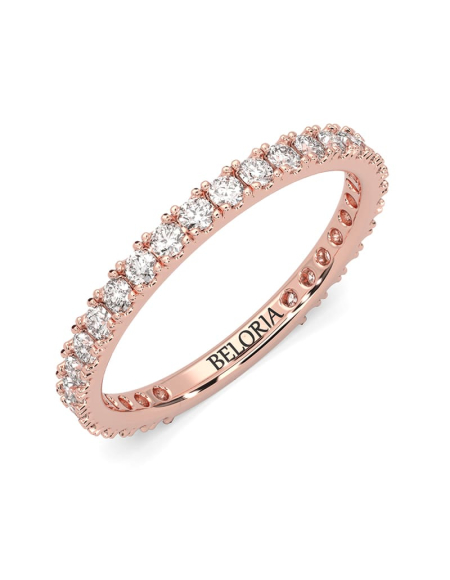 Alliance en or jaune et diamant sertie griffe 2