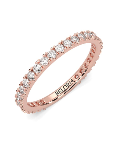 Alliance en or rose et diamant sertie griffe