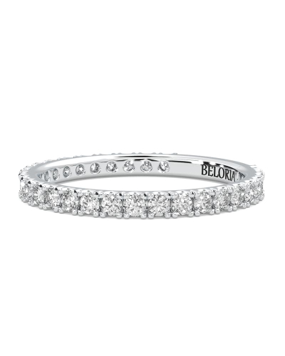 Alliance en or blanc et diamant sertie griffe