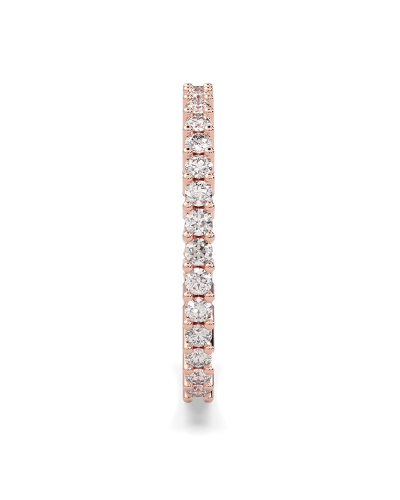 Alliance en or rose et diamants sertie griffe