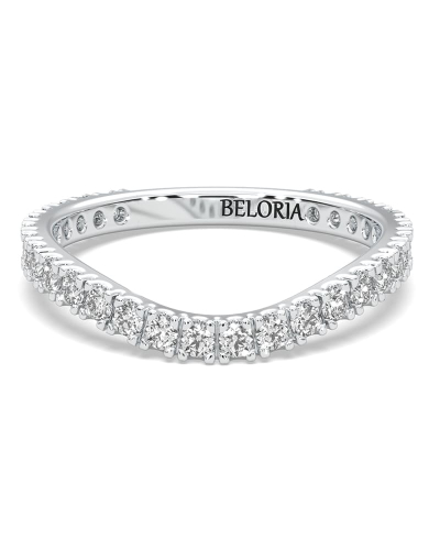 Alliance en Or blanc en forme de V